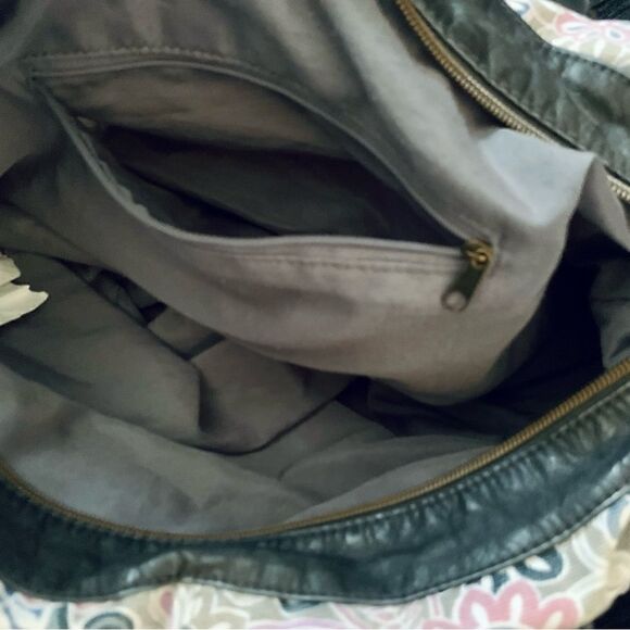 BONGO Pink & Gray Floral Boho Canvas Shoulder Handbag Size OS - Picture 10 of 15